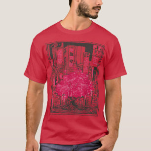 T-shirt Sakura Anime Graphisme Art Japonais Fleur de Ceris