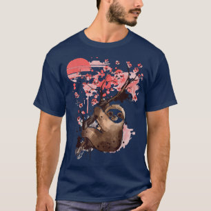 T-shirt Sakura Arbre paresseux Japonais Calligraphie Zen