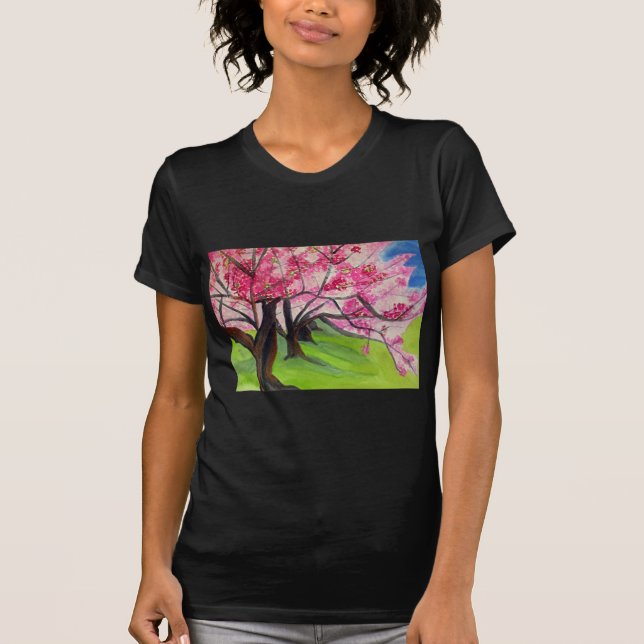 T-shirt Sakura art japonais de fleurs de cerisier (Devant)