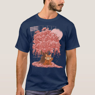 T-shirt Sakura Kawaii Panda Ours Japonais Fleur de cerisie