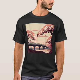 T-shirt Sakura Splendor japonais Pittoresque cerisier fleu