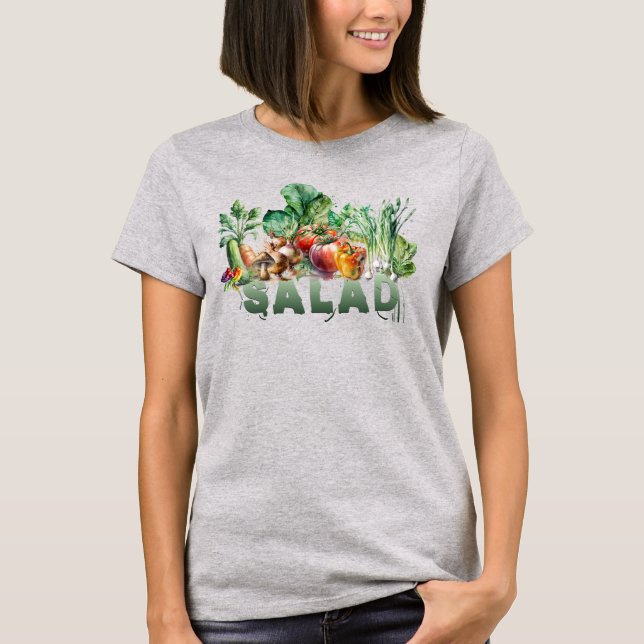 T-shirt Salade d'aquarelle (Devant)