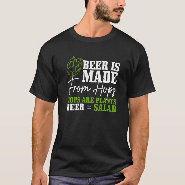 T-shirt Salade de bière Artisanat Beer Brewer Hops Bière 2 (Devant)