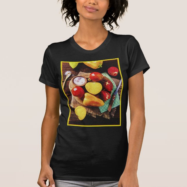 T-shirt "Salade de légumes maison" Photo mignonne. Command (Devant)