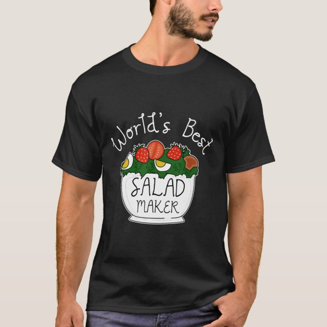 T-shirt Salade I Mondes Meilleur Maker Vegetarian Vegan He (Devant)