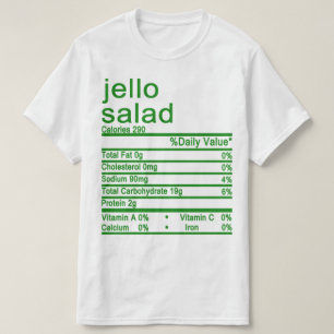 T-shirt salade jello Nutrition Fiches étiquette