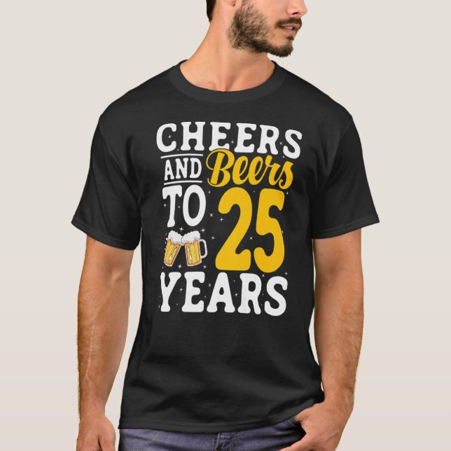 T-shirt Salades et bières à 25 ans Bière Boire 25 ans (Devant)