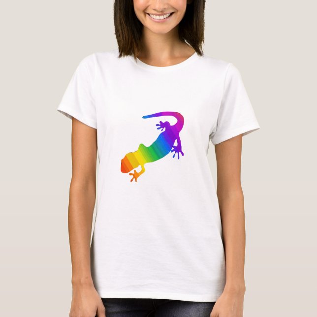 T-shirt Salamandre striée arc-en-ciel (Devant)