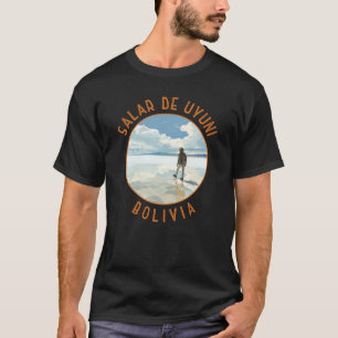 T-shirt Salar de Uyuni Bolivie Cercle retro en détresse