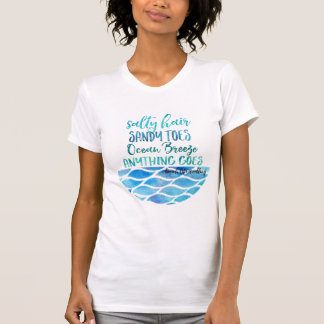 T-shirt salé de citation de plage d'océan