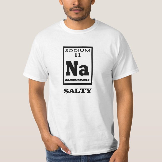 T-shirt Salé. Humeur de table périodique (Devant)