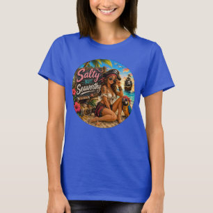 T-shirt Salé Mais Digne De La Mer Drôle Pirate Plage