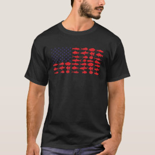 T-shirt Salé papa eau de mer Pêche Drapeau américain Océan