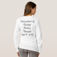 Salem Witch Descendants Bridget Bishop Long Manche