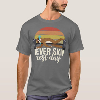 T-shirt Salle De Fitness Retro Sloth