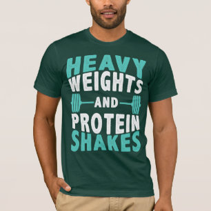 T-shirt Salle de sport Haltères Lourds et Protéines en Pou