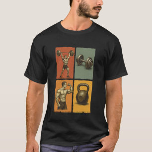 T-shirt Salle de sport vintage de musculation haltère kett