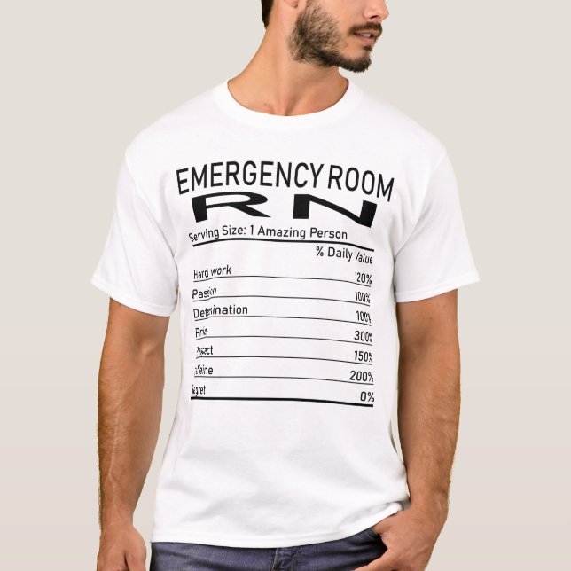 T-shirt Salle D'Urgence N Personne Extraordinaire Valeur n (Devant)