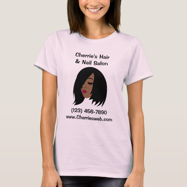 T-shirt salon de beauté noir - personnalisable (Devant)