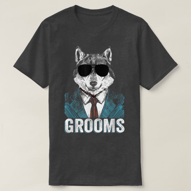 T-shirt Salons Wolfpack Bachelor Party Groomsmen Mariage T (Design devant)
