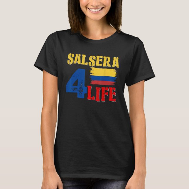 T-shirt Salsa Colombiana Cadeau, Fierté Drapeau Colombienn (Devant)