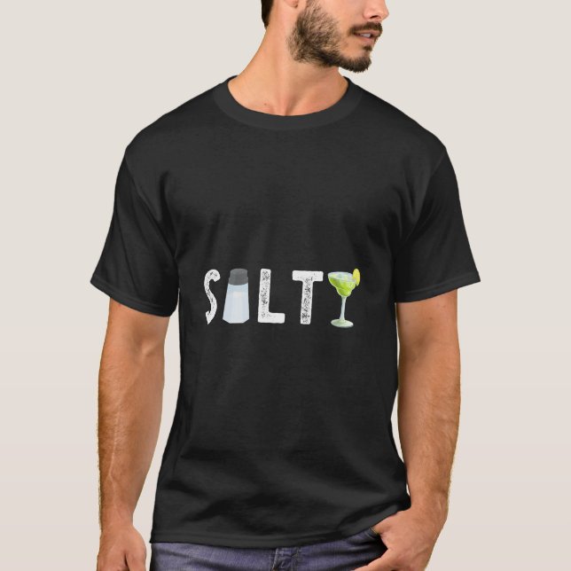 T-shirt Salt Shaker Margarita Boire Cocktails Salty Mam (Devant)