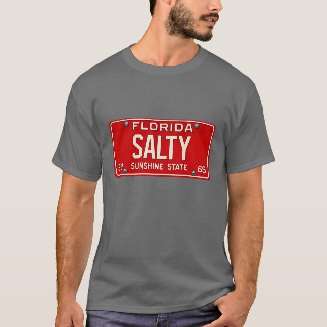 T-shirt Salty Life 1969 | Retro Florida License Plate Surf (Devant)