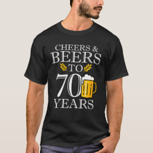 T-shirt Salue Bières À 70 Ans Boire