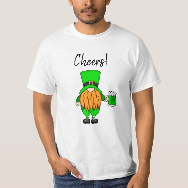 T-shirt Salue St Patrick's Day Leprechaun | Bière verte (Devant)