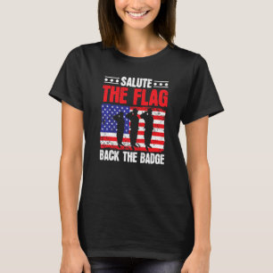 T-shirt Saluez Le Drapeau Retour L'Insigne Drapeau América