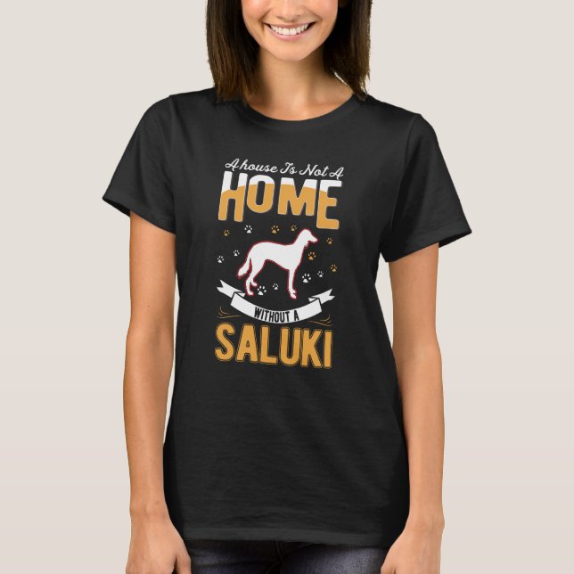 T-shirt Saluki Home Long haired Greyhound Saluki (Devant)
