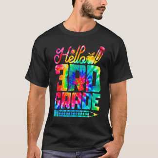 T-shirt Salut 3e année Tie Dye retour à l'école premier jo