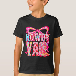 T-shirt Salut à tous les bottes de cowboy Coquette Bow Wes