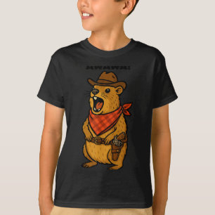 T-shirt Salut Cowboy Rock Hyrax Awawa Western Drôle