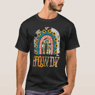 T-shirt Salut Cowgirl Occidental Imprimé Léopard Vache Fle