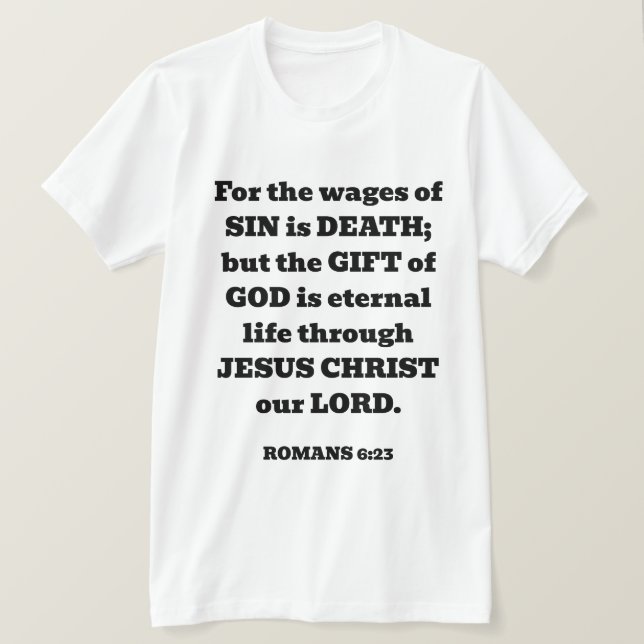 T-shirt Salut Dieu don gratuit Romains Bible Verse Blanc (Design devant)