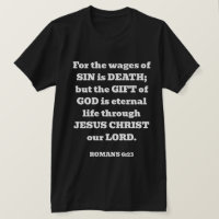 Salut Dieu don gratuit Romains Bible Verse Noir