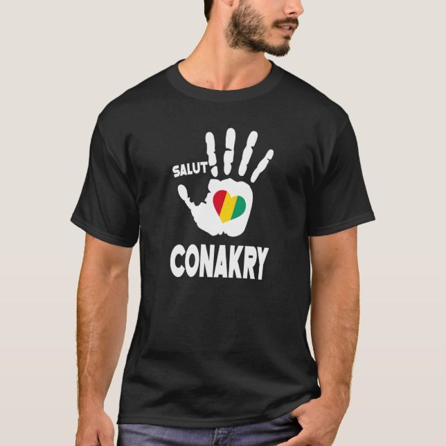 T-shirt Salut Guinée Conakry Avec La Guinée Drapeau Dans L (Devant)