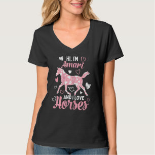 T-shirt Salut Je suis Amari et j'aime les chevaux mignon M