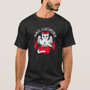 T-shirt Salut Lucipurr Rock Lourd Satan Lucipurr Pour Goth