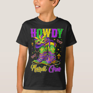 T-shirt Salut Mardi Gras Bottes Western Cowgirl Louisiane 