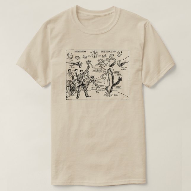 T-shirt Salut ou destruction Subgenius de Bob Dobbs (Design devant)
