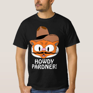 T-shirt SALUT PARTENAIRE ! Chat à Moustache de Cowboy