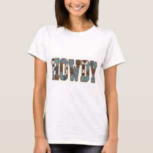 T-shirt Salut Patchwork Western PNG Cowgirl Conception Gra