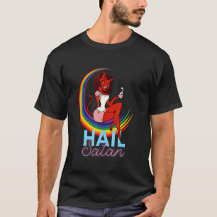 T-shirt Salut Satan She Devil Rainbow Festival Club Occult