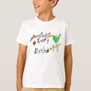 T-shirt Salutation d'anniversaire de crayon