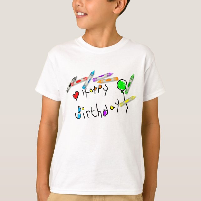 T-shirt Salutation d'anniversaire de crayon (Devant)