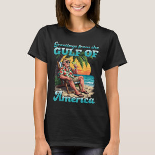 T-shirt Salutation Du Golfe Patriotique D'Amérique Des Éta
