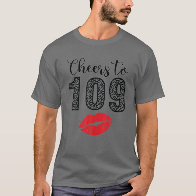 T-shirt Salutations À 109 Ans Lèvres Joyeux Anniversaire L (Devant)