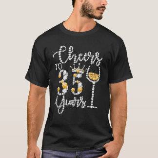 T-shirt Salutations À 35 Ans Joyeux 35E Anniversaire Reine